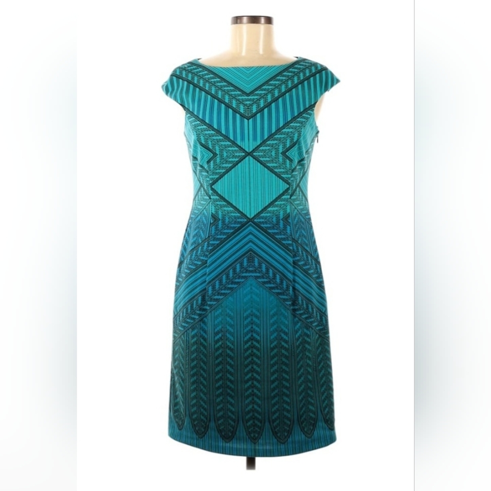 Wisp Causal, argyle/ herringbone print, teal blue sz 6